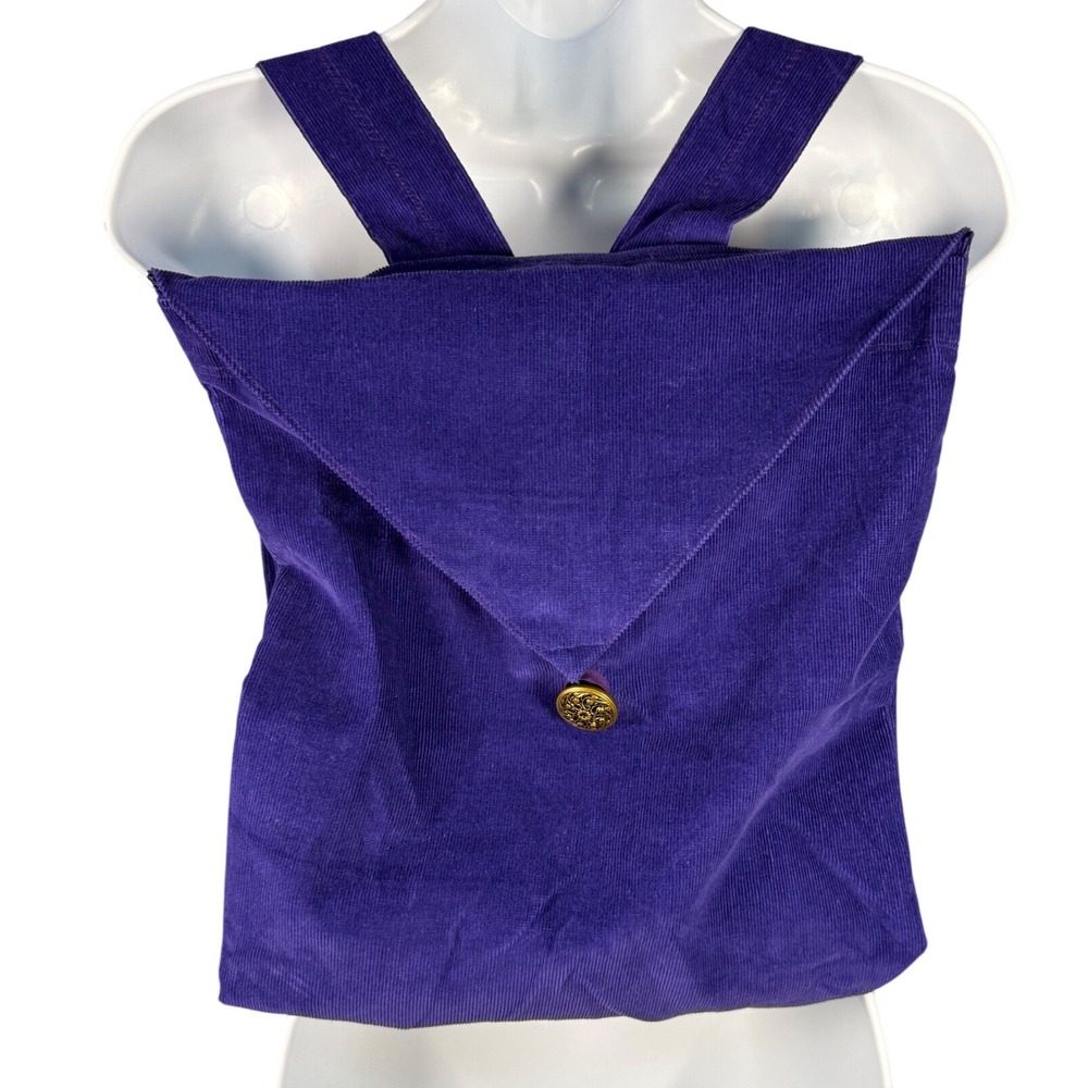 Handmade Purple Corduroy Backpack Boho Artisan Rucksack 16x13